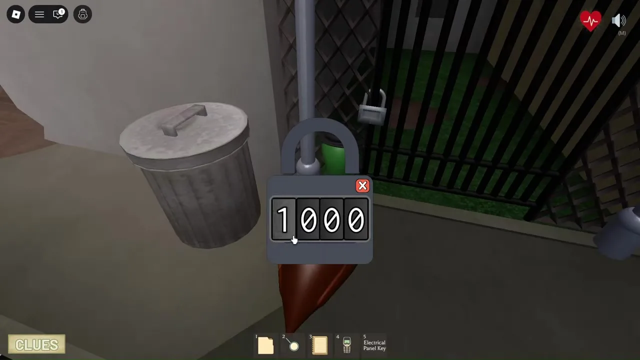 Detective Duck keypad lock waiting for a puzzle code entry in the Jewelry Store case